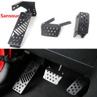 Sansour โลหะรถเบรคเหยียบ Pads เท้าเหยียบสำหรับ Jeep Wrangler JK 2007 Up อุปกรณ์ตกแต่งภายในรถจัดแต่งทรงผม