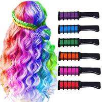 6 colors Hair Chalk for Girls Birthday Gifts,Temporary Bright Washable Hair Color Spray for Kids, Hair Chalk Comb Gift for Girls Age 4 5 6 7 8 9 10+ on Birthday Cosplay Halloween Christmas Parties