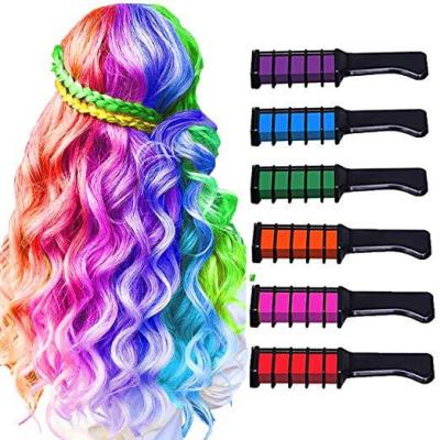 6 colors Hair Chalk for Girls Birthday Gifts,Temporary Bright Washable Hair Color Spray for Kids, Hair Chalk Comb Gift for Girls Age 4 5 6 7 8 9 10+ on Birthday Cosplay Halloween Christmas Parties