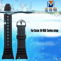 ₪✺ For Casio 3239 W-96H-1A 2A 9A Special Silicone Watch strap electronic Sports Waterproof Watchband accessories black 21 Bracelet