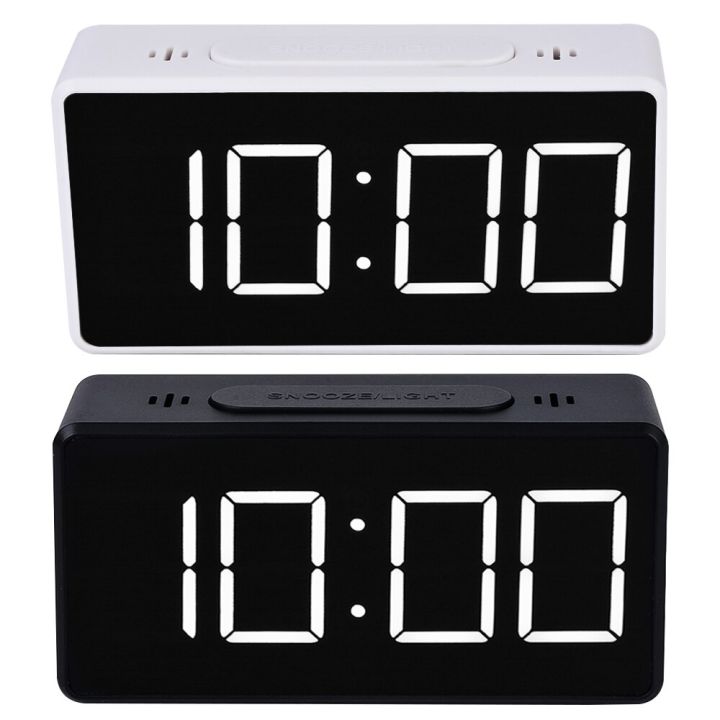 worth-buy-กระจกแสดงนาฬิกาดิจิทัลแอลอีดีเตือนเวลาอิเล็กทรอนิกส์ปฏิทินอุณหภูมิที่เตือนภัยบนโต๊ะนาฬิกาโต๊ะชาร์จ-usb