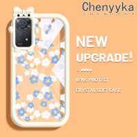 เคส Chenyyka สำหรับ Xiaomi Redmi Note 11 Pro Note 5G 11e Note Pro ขนาดเล็กแฟชั่นดอกไม้รูปโบว์รูปมอนสเตอร์ตัวเล็กเคสนิ่มทนต่อการขัดถูเคสโทรศัพท์โปร่งใส TPU ที่คลุมป้องกันเลนส์กล้องถ่ายรูปซิลิกาเจล