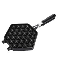 1 PCS Egg Bubble Cake Baking Pan Mold Eggettes Iron Aluminum Hongkong Waffle Pan Mould Black