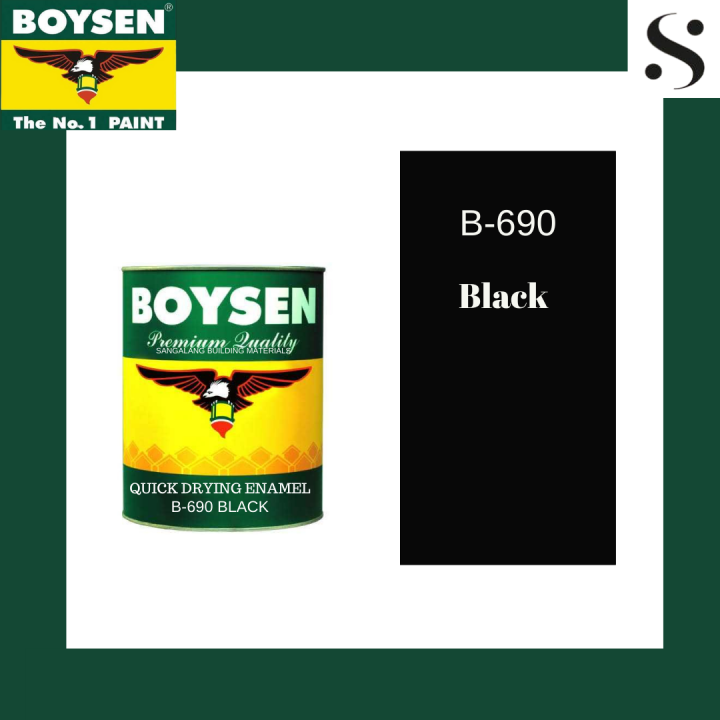 Boysen Quick Dry Enamel Black B-690 1L | Lazada PH