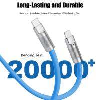 120W Super Fast Charging Cable Metal Zinc Alloy Liquid Silicone Micro USB Charger Data Cable OD6.0 For iPhone