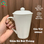 450ml white bevelled bowl ceramic water Cup ceramic cup with lid vuadecor