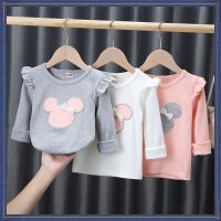 Korean Version Ready Stock Pure Cotton Boys Girls Childrens Clothing Long-Sleeved Tops Bottoming Shirts Children Thin Clothes T -