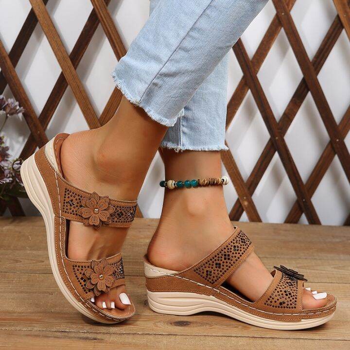 2023 Summer Women Slippers Plus Size Women s Shoes Retro Roman