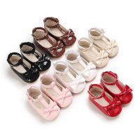 2022 Fashion PU Leather Baby Princess Shoes Newborn Girls Moccasins Shoes Rubber Sole Prewalker Non-slip Summer First Walkers