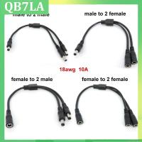 QB7LA Shop 18awg 10A 1-36v 2 way 1 male female to 2 male female DC Power supply adapter Cable 5.5mmx2.1mm Splitter connector Plug extension