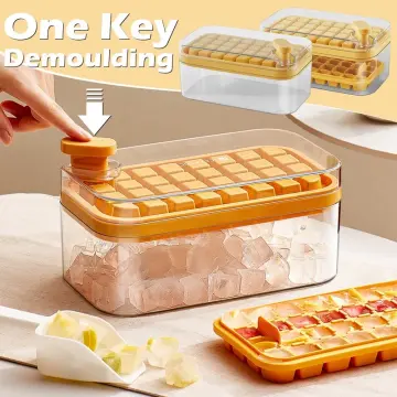 Ice Cube Trays for Freezer with Lid,Creative Refrigerator Ice Mold ice  Hockey Household Ice Box Small Freezer Frozen Ice Cube Mold 