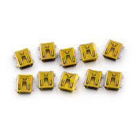 HITN 10pcs mini USB Type B ปลั๊กตัวเมีย5ขาขวา DIP JACK CONNECTOR