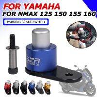 สวิตช์เบรกจอดรถรถจักรยานยนต์สีเงินสำหรับยามาฮ่า NMAX155 NMAX125 NMAX 155 N-MAX 125ล็อคควบคุมชิ้นส่วนเบรกคันโยกคลัตช์เบรกทางลาด