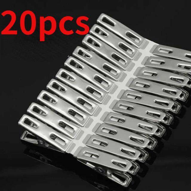 thickened-clothespins-laundry-quilt-clip-20pcs-clips-for-bed-sheet-stainless-steel-small-clip-clothes-pegs-gadgets-for-home-love