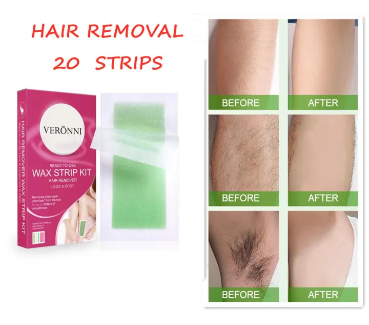 MEMORY Wax Strips Hair Removal Wax Strips Hair Remover Wax Kit for Leg Arm Body  Bikini Brazilian Underarm Women and Men( 1 Box = 20pcs) | Lazada PH