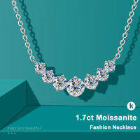 Moissanite สร้อยคอสำหรับผู้หญิงแต่งงานวิจิตร Jewely ที่มีใบรับรอง925เงินสเตอร์ลิงชุบ18พันสีขาวสร้อยคอทอง