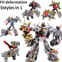 In Stock Transformers G1 Dinosaur BPF 5 In 1 Combo Dinosaur Transform Grimlock Swoop Sludge Slag Snarl Figure Robot Alloy KID