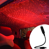 หลังคารถ Star Night Light Projector บรรยากาศ Galaxy โคมไฟ USB ตกแต่งปรับไฟสำหรับ Auto Roof Room เพดาน Decor