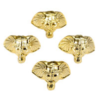 4pcs Gold Plastic Elephant Jewelry Chest Box Wood Case Decorative Protection Feet Leg Edge Cover Corner Protector Guard 28*23mm