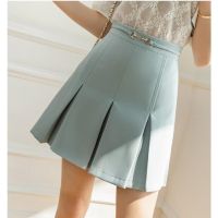 COD ♕✕ CUZ81VG V SHOP SK2512 -MSIA Ready Stock Female Short Skirt High Waist Skirt With Inner Pant 高腰甜美学院风有内衬A字裙短裙