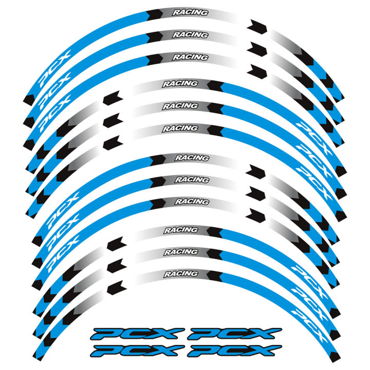 สติ๊กเกอร์รถมอเตอร์ไซค์14-13-นิ้วอุปกรณ์แข่งสำหรับฮอนดาพีซีเอ็กซ์-pcx125-pcx150ขอบล้อ-pcx160ตัดขอบสติกเกอร์รูปลอกชิ้นส่วนโมโต