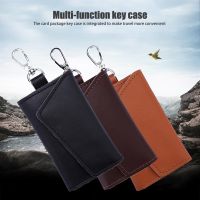 【cw】 Genuine Cowhide Car Key Case Holder With Zipper Car Key Chain Bag Keychain Case Wallet Car Keyring Protect Cover Car Styling ！