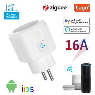 Moes ZigBee Wall Socket WIFI Smart Glass Panel Outlet Power Monitor tuya  Wireless Control Timer Alexa Google Home voice UK EU FR