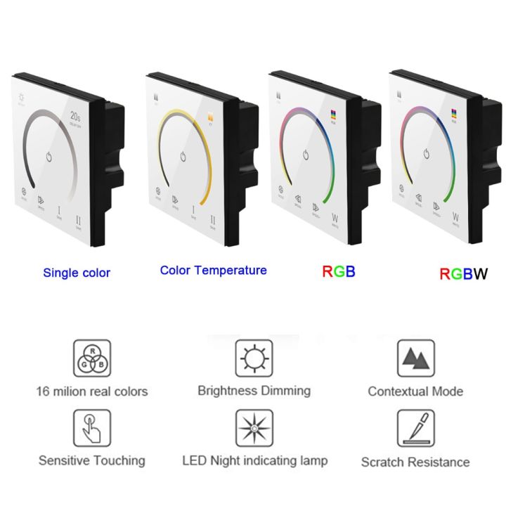 yingke-ไฟหรี่ไฟควบคุม24v-dc12v-สวิตช์ระบบสัมผัสสีเดียว-ct-rb-rb-rgbw-แถบไฟ-led-กระจกเทมเปอร์สวิตช์ติดผนัง