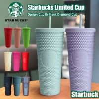 ?พร้อมส่ง?Starbucks Cup ไทย Starbucks หนาม Starbucks แก้ว แก้วสตาร์บัคส์ของแท้ สตาร์บัคส์ แก้ว หนามด้วยฟาง 24oz Diamond Studded Tumbler Bling Butter Yellow 【Goob】