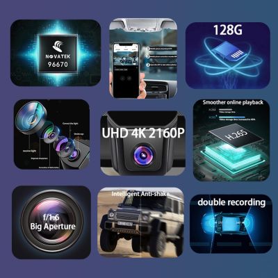 Wifi ดีวีอาร์รถ4K UHD 2160P กล้องติดรถยนต์กล้องติดรถยนต์จอถอยหลัง24ชั่วโมงสำหรับ Lincoln Continental 2017 2018 2019 2020 2021
