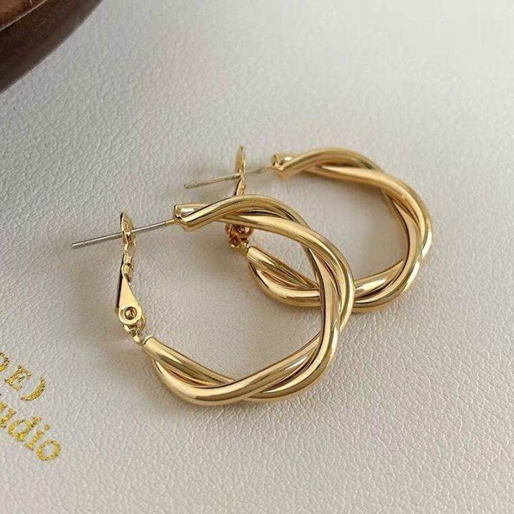 yp-new-twine-twists-hoop-earring-for-temperament-hyperbole-gold-color-metal-ear-jewelry-aros