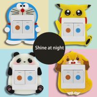 Luminous Cartoon Switch sticker wall sticker room bedroom household light switch decoration modern minimalist 3d stereo sticker Wall Stickers Decals