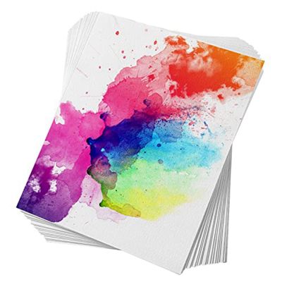 1Set Cold Press 50% Cotton&amp;140Lb /300Gsm Acid-Free Bulk White Paper Watercolor Paper Art Paper (10.63 X 7.68 Inch)