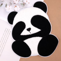 การ์ตูน Panda Chenille Patches ขนาดใหญ่ Plush Patches DIY เสื้อผ้า Applique อุปกรณ์เสริมกระเป๋าเป้สะพายหลัง Hand Sewing Badges-pangyh