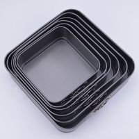 【CW】 Square buckle 6 Pcs set of 3 piece set of carbon steel non contact sponge cake mold baking tools Removable tray Cake Tools