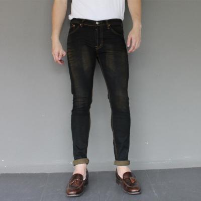 Golden Zebra Jeans กางเกงยีนส์ชายฟอกลายหนวดขาเดฟสีดำสนิม