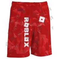 *ENX* Kids Robloxs Game Print Pants Boy Shorts Red