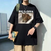 Funny Big Floppa Tshirt Fun Meme Cute Cat Animal Graphic T-Shirts Men Oversized Hip Hop T Shirt Male Harajuku Streetwear