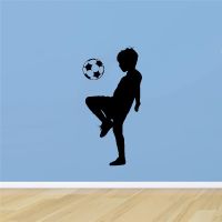 Little Boy Football wallstickers Wallpaper for boys Kids Room decoration vinyl Wall Sticker Bedroom soccer mural Decals