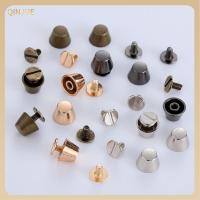 QINJUE 10set/bag 10/12mm พังค์ เล็บโลหะ หัตถกรรมเครื่องหนัง ปุ่มผ้า สายรัดสายรัด กลอนเล็บแข็ง สกรูหัวกลม ถังโดม