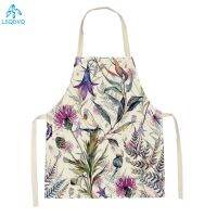 Flowers Pattern Kitchen Sleeveless Aprons Linen Bib Household Men Women Antifouling Clean Cooking Baking Waist Bib