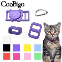 Cat Head Safety Buckle Slider D Ring Adjuster Belt Loop for Pets Collar Pet Leash Straps Leather DIY Accessories Colorful 10sets