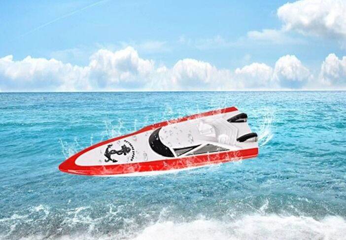 speedboat-100b4-2-4ghz-red-เรือไฟฟ้าเรือยานพาหนะชุดรีโมทคอนโทรลเรือของเล่นสำหรับเด็ก