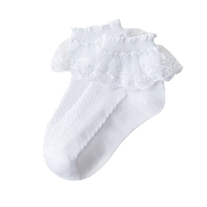 สุภาพสตรีน้ำตาล-1คู่ถุงเท้าตาข่ายลูกไม้เด็กสไตล์ญี่ปุ่นผ้าฝ้ายแท้เด็กผู้หญิงถุงเท้าราคาไม่แพงที่เรียบง่ายน่ารัก