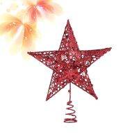 (Worry free) ต้นคริสต์มาส Topper Glitter Xmas Tree Star Holiday Tree Topper เครื่องประดับต้นคริสต์มาส Xmas Holiday Tree Ornaments