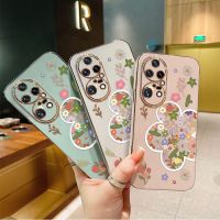 Solid Color Plating Silicone Flower Phone Case for Huawei P20 P30 P40 P50 Mate 20 30 40 50 Pro Lite Soft Square Back Cover