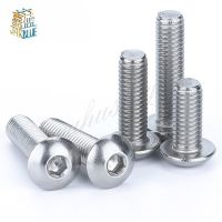 50Pcs M2 M2.5 M3 M4 ISO7380 GB70.2 304 Stainless Steel A2 Round Head Screws Mushroom Hexagon Socket Button Head Screw Nails Screws Fasteners