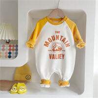 Mountain Valiey New Born Unisex Bodysuits &amp; One-Pieces Romper ฤดูใบไม้ร่วงฤดูหนาวใหม่เด็กแขนยาวผ้าฝ้ายเสื้อผ้าตัวอักษรอเมริกัน Romper Romper