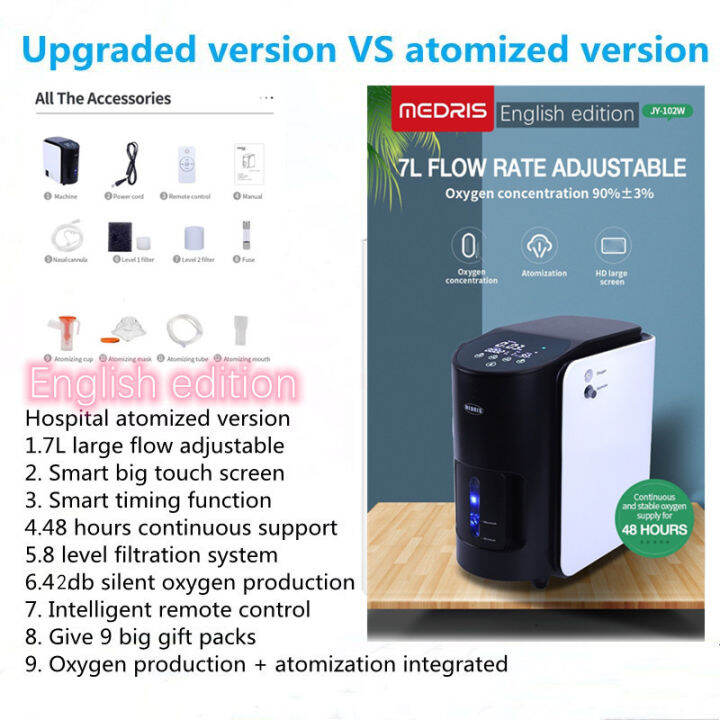 Upgraded Version English Edition Atomized Version Home Use 7l Oxygen