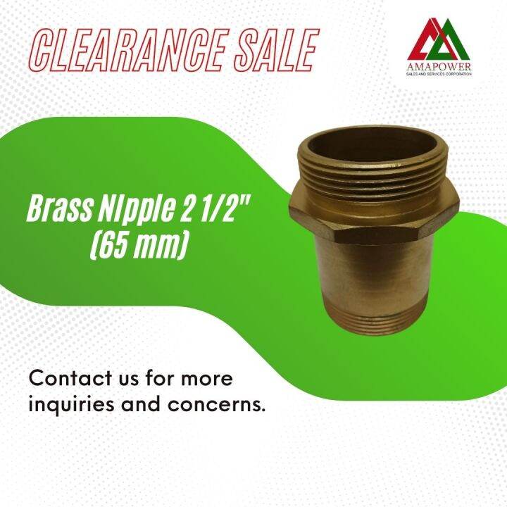BRASS NIPPLE 2 1/2" (65mm) Lazada PH